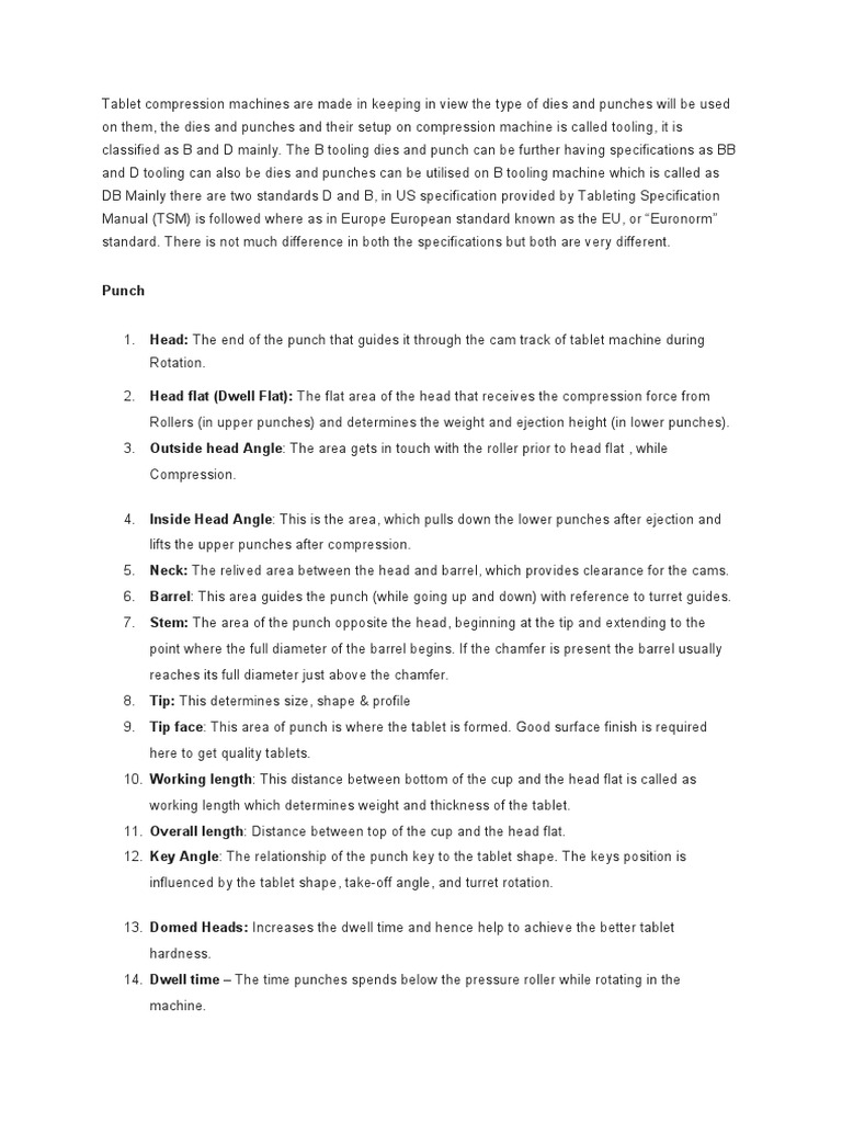 Punch Inspection | PDF | Tablet (Pharmacy) | Applied And ...