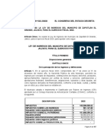 Ley de Ingresos Del Municipio de Zapotlán El Grande, Jalisco para El Ejercicio Fiscal 2023-200123