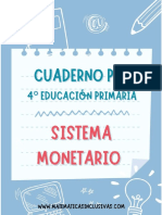 Cuaderno Sistema Monetario - 4 Curso Educacion Primaria