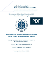 Acompañamiento Psicoterapéutico en El Proceso de Pérdida de Peso de Una Paciente Con Obesidad