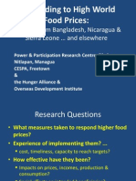 Responding To High World Food Prices:: Evidence From Bangladesh, Nicaragua & Sierra Leone and Elsewhere