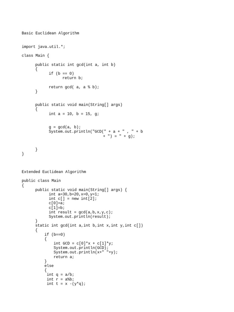 Euclidean Algorithm | PDF