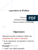 Operators in Python Faculty