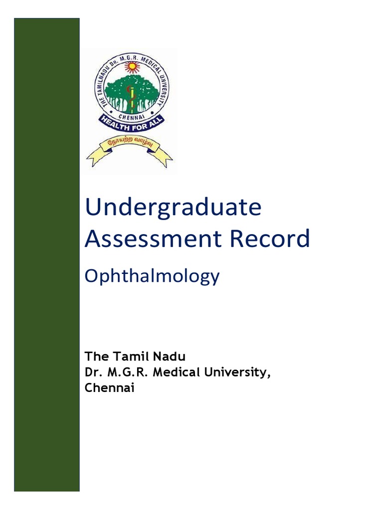 Undergraduate Ophthalmology Assessment Record | PDF | Educational ...