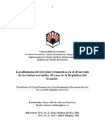 La Influencia Del Derecho Urbanístico en El Desarrollo de La Ciudad Sostenible. El Caso de La República Del Ecuador