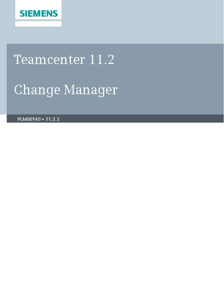 Teamcenter Change Management Overview | PDF | Product Lifecycle | Computing