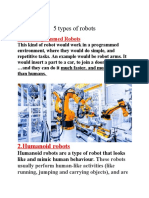 5 Types of Robots (6th Grade)