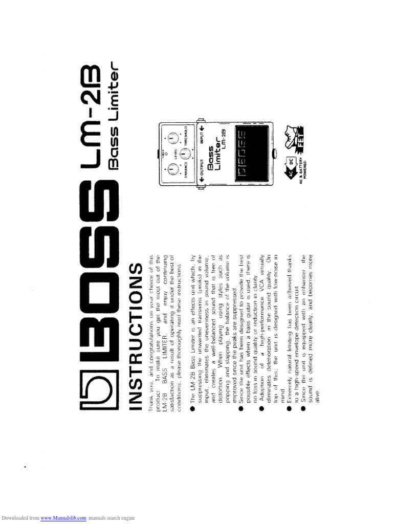 Boss LM-2B Manual Download Guide | PDF