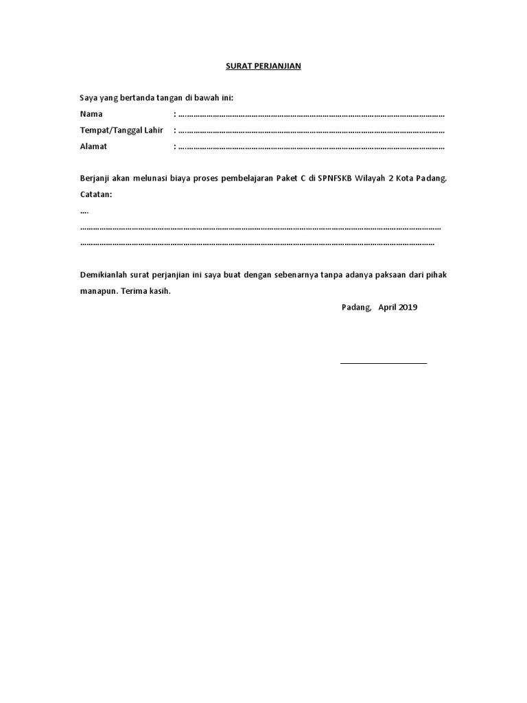 Surat perjanjian pdf