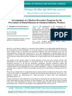 Development of A Modern Preventive Program For The Prevention of Dental Diseases in Chemical Industry Workers