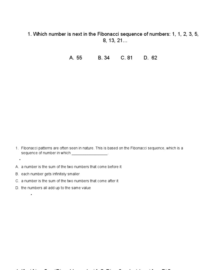 Fibonacci Sequence and Problem Solving | PDF | Teaching Methods ...