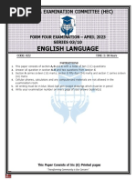 Hec English Language F4 S3 + Marking Scheme