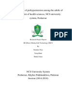Prevalence of Prehypertension Among The Adults of The Department of Health Sciences, NCS University System, Peshawar
