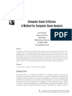 Computer Game Criticism: A Method For Computer Game Analysis