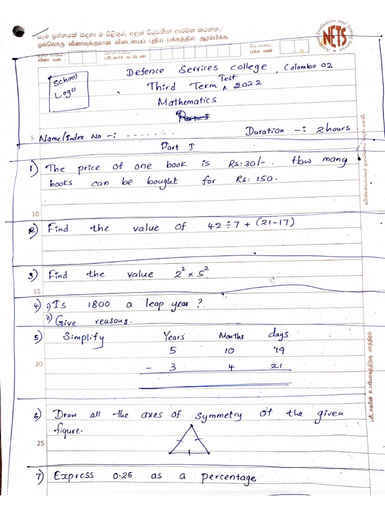 Grade 7 Maths English | PDF