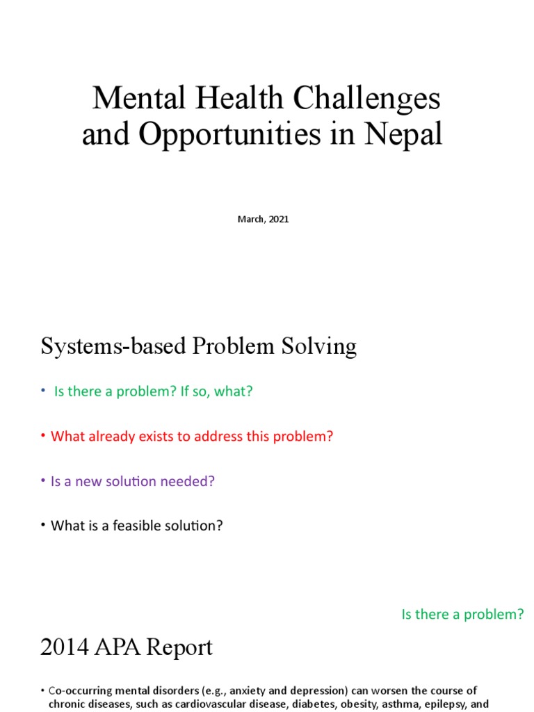 Mental Health challenges in Nepal | PDF | Mental Disorder | Major