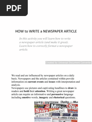 How to Write a Newspaper Article [Режим Совместимости](2)