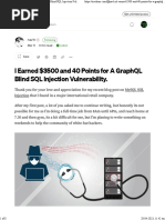 I Earned $3500 and 40 Points For A GraphQL Blind SQL Injection Vulnerability. by Nav1n? Mar, 2023 Medium