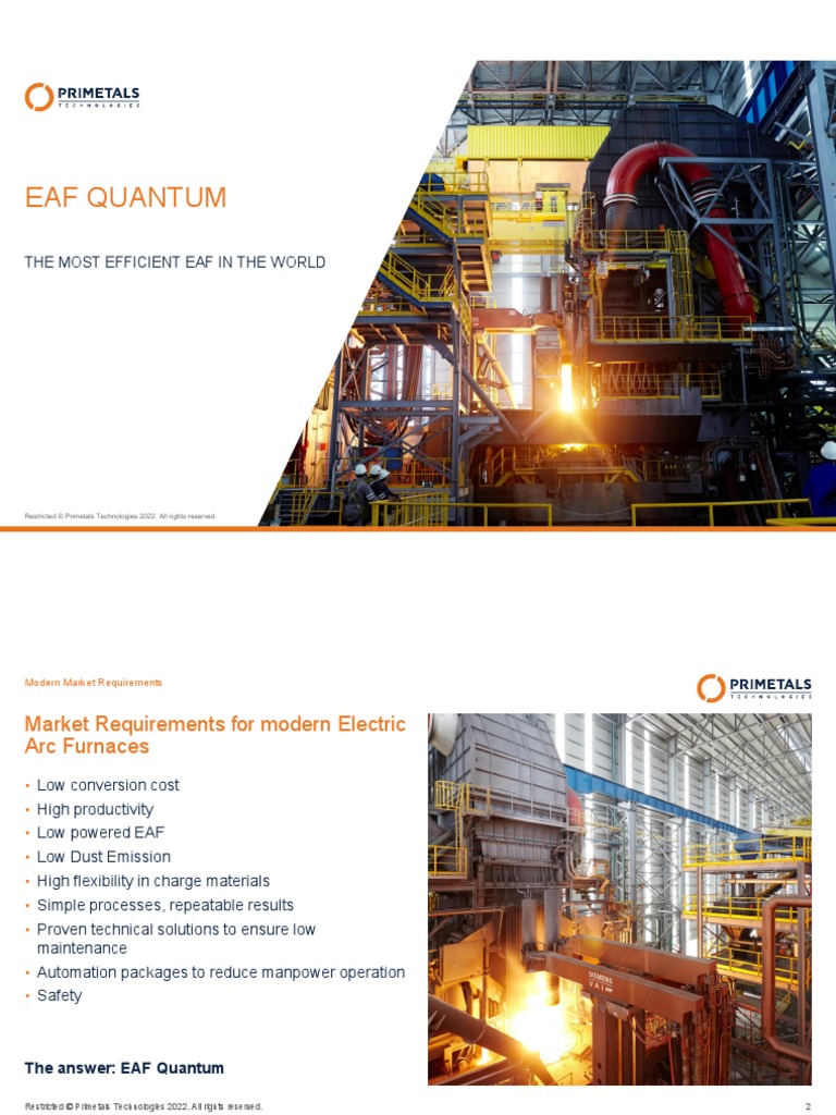 EAF Quantum: The Future of Steelmaking | PDF | Materials | Industrial ...