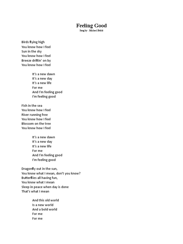 Feeling Good | PDF