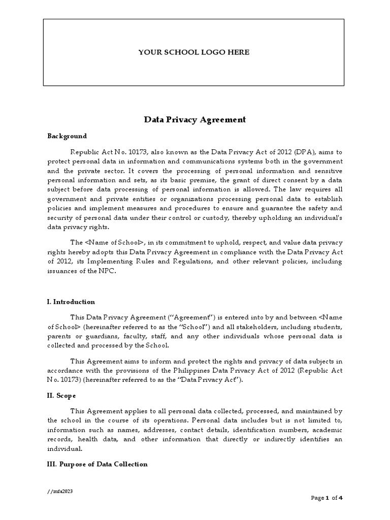 Data Privacy Agreement