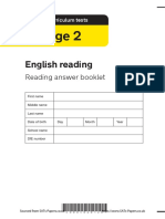 Reading Answer Booklet