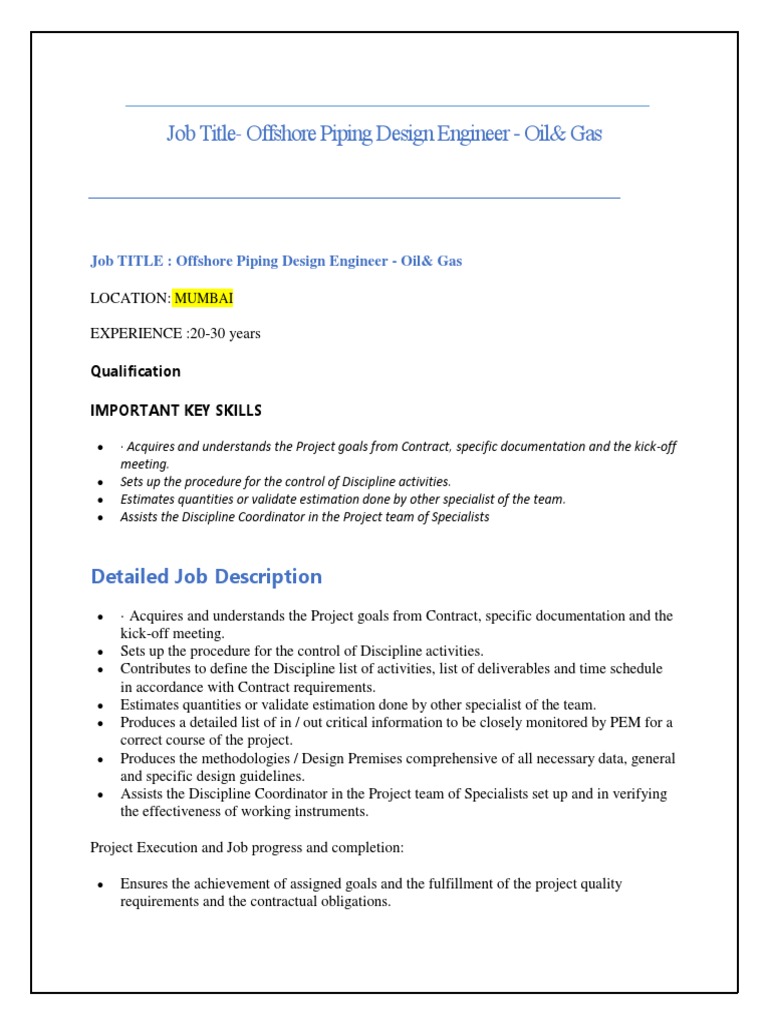 JD OFFSHORE PIPING Design ENG CYT | PDF | Business