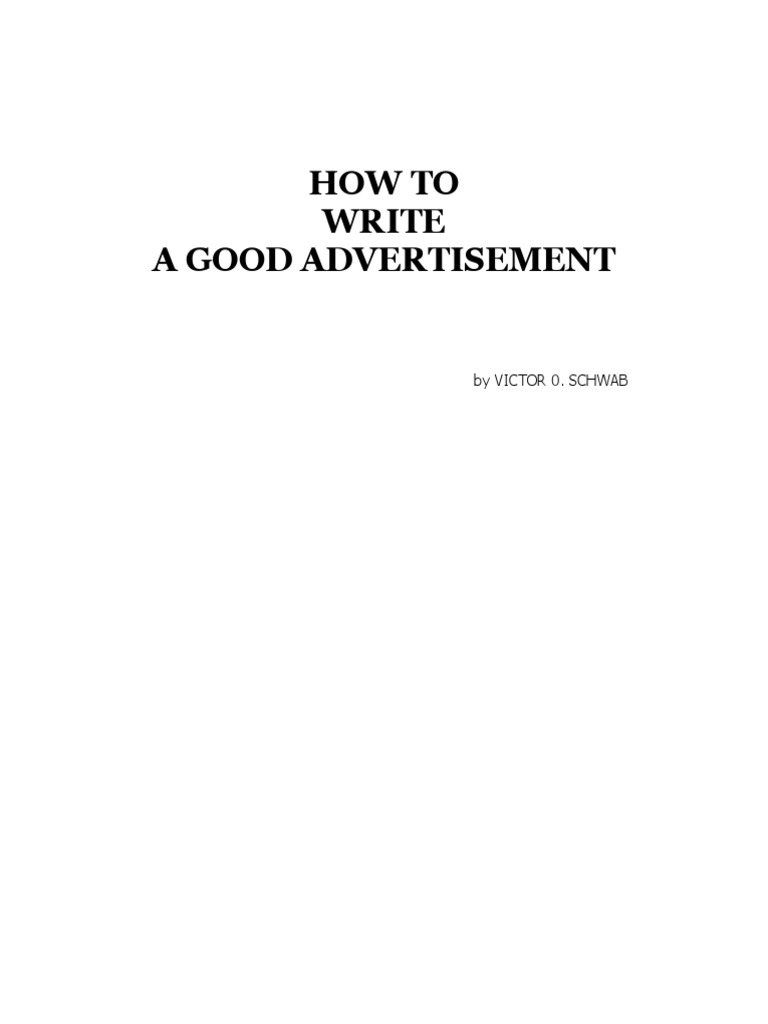 How To Write A Good Advertisement Script