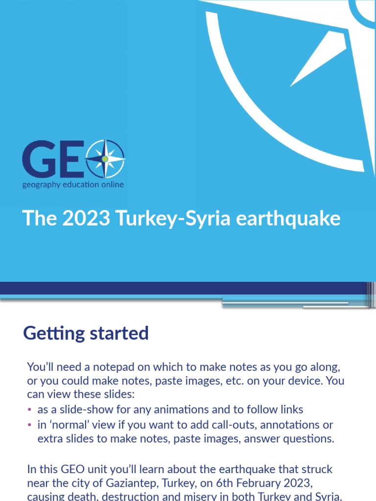 GCSE Turkey Syria Earthquake PDF Earthquakes Plate Tectonics