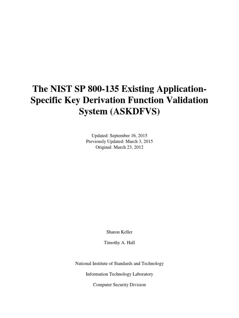 NIST ASKDFVS Key Derivation Validation | PDF | Information Age | Cyberspace