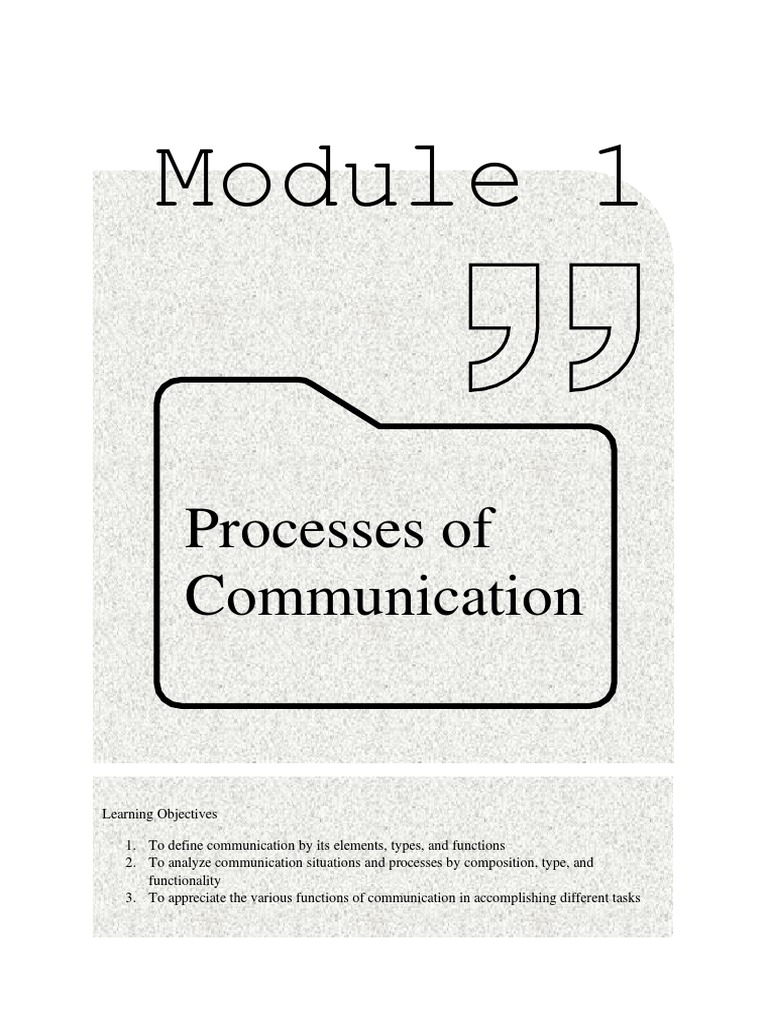 02 Processes of Communication (Cover Page) | PDF