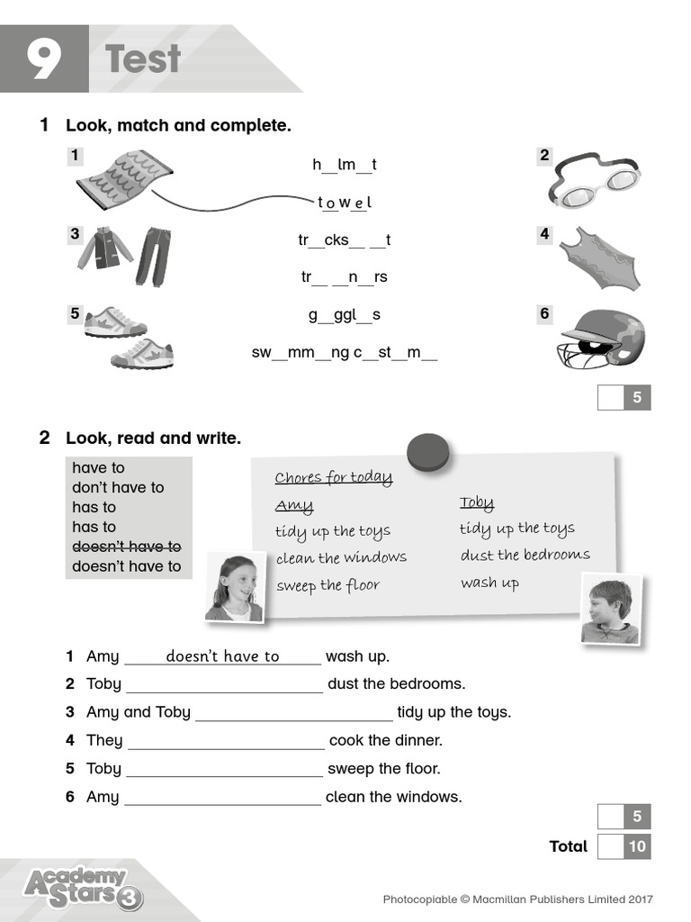 U9 Test ID: Chores and Responsibilities | PDF
