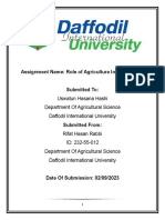 Role of Agriculture in Bangladesh