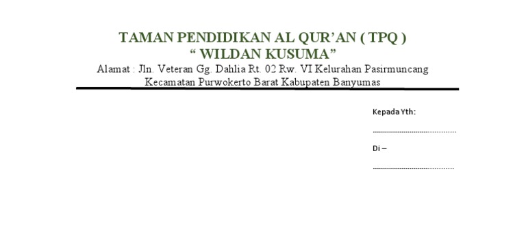 Surat Undangan Mushola | PDF