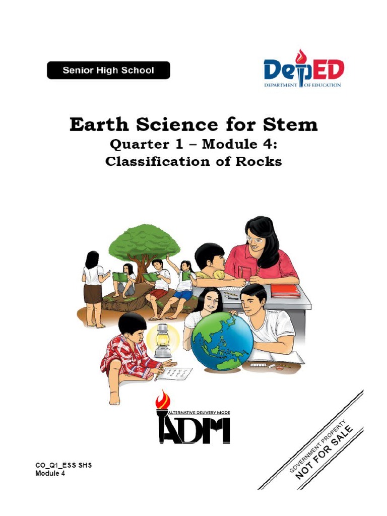 Earth science for stem quarter 1 module 4 classification of rocks pdf