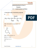 CBSE Class 12 Chemistry Chapter 11 - Alcohols, Phenols and Ethers Important Questions 2023-24