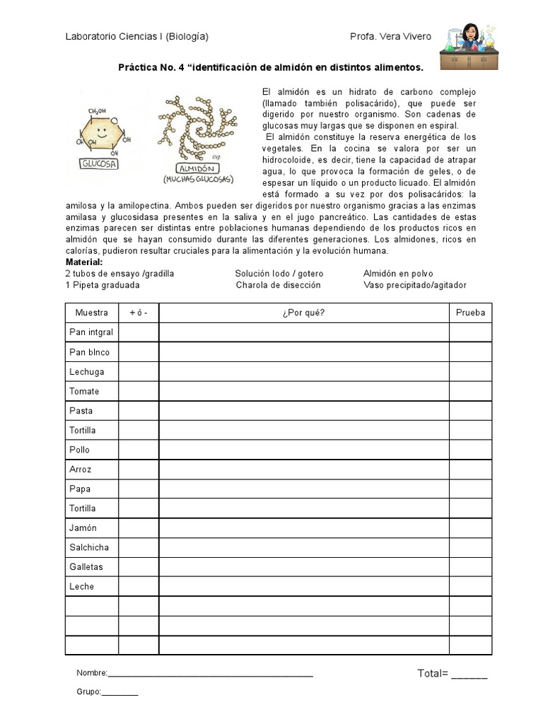 Practica Identificacion de Almidones en Algunos Alimentos | PDF | Salud ...