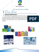 Product: High Density Polyethylene (HDPE) Grade: Film Trade Name: HD-7000F