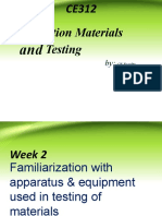 Lecture Note Week 1 Day 2. Familiarization With Apparatuses