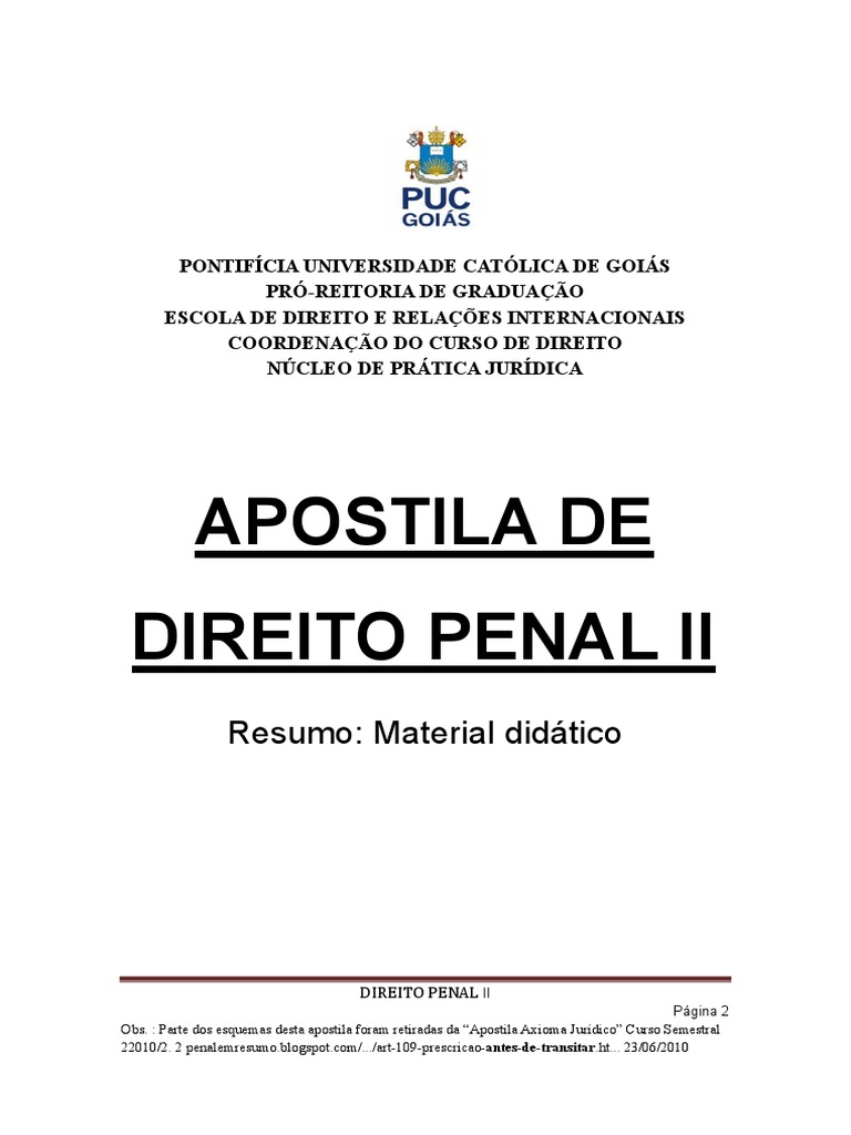 Apostila Direito Penal Ii Pdf Justiça Crime E Violência