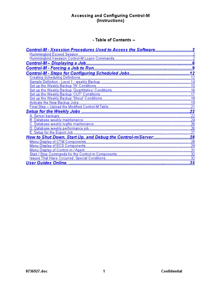CONTROL M Instructions | PDF | Backup | Double Click