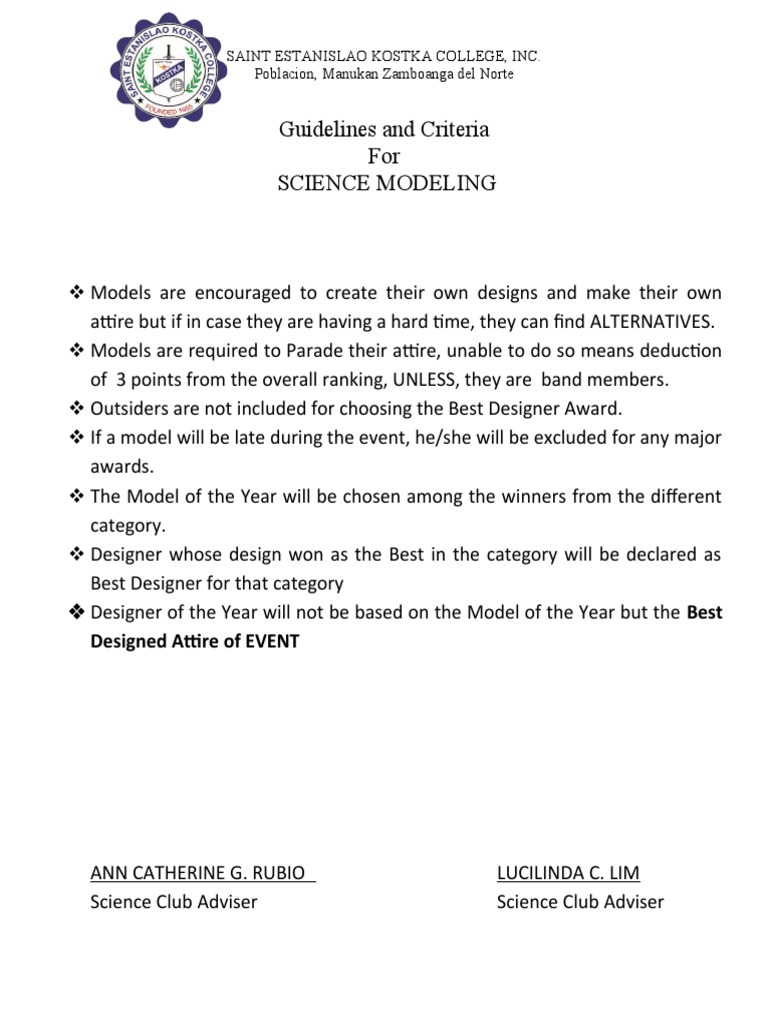 Science Modeling Guidelines for Students | PDF | Art