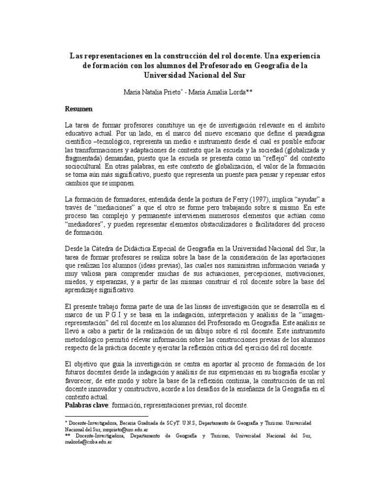 La Formación Del Rol Docente | PDF | Maestros | Aprendizaje
