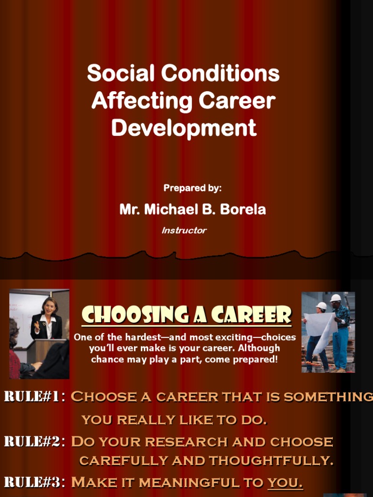 Social Conditions Affecting Career Development | PDF | Learning ...