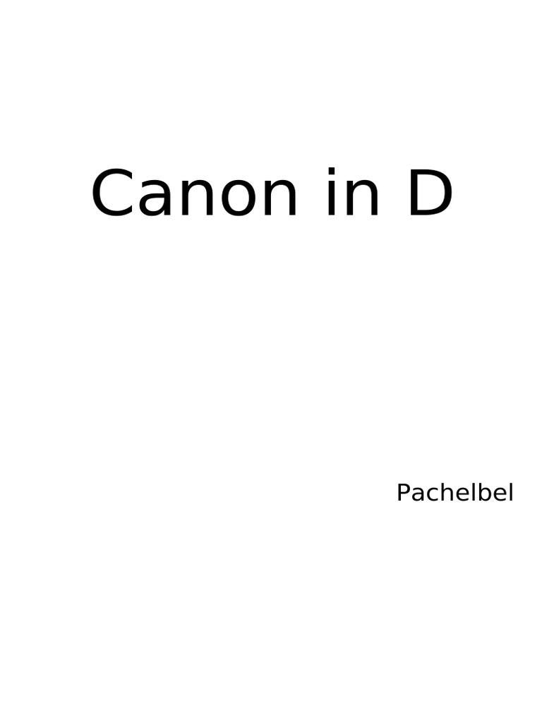 Canon in D | PDF