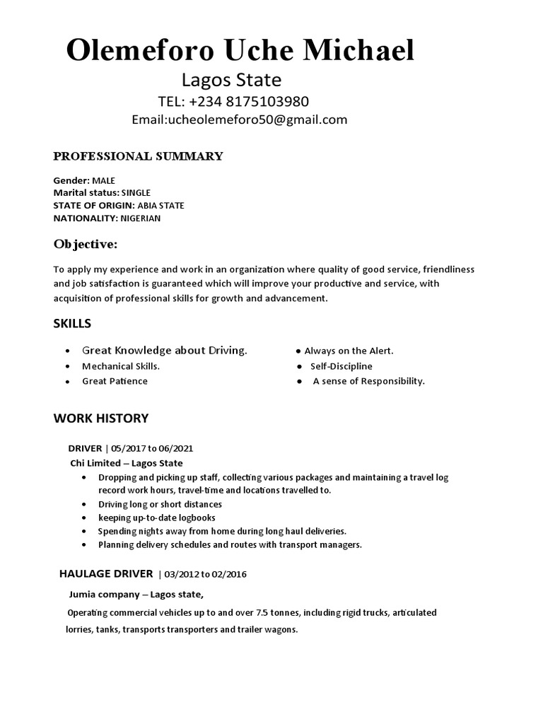 Professional Summary 103221 PDF