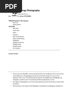 Photography Contract
