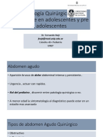 Patología Quirúrgica Más Frecuente en Adolescentes y Pre Adolescentes