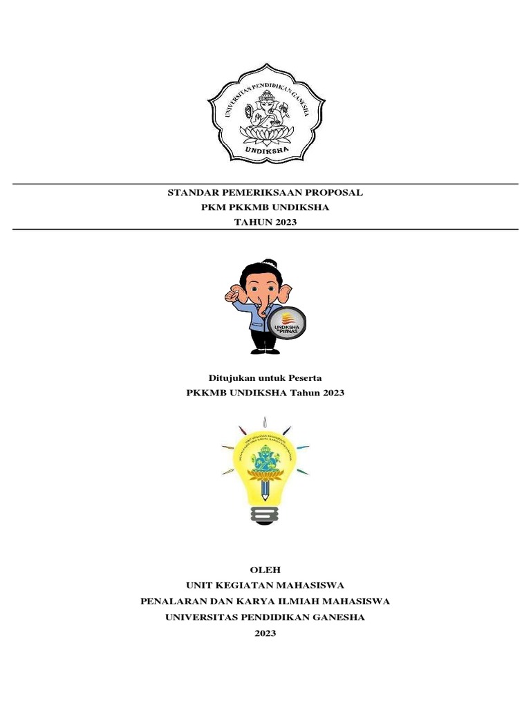 Standar Pemeriksaan Proposal PKM PKKMB Undiksha Tahun 2023 | PDF