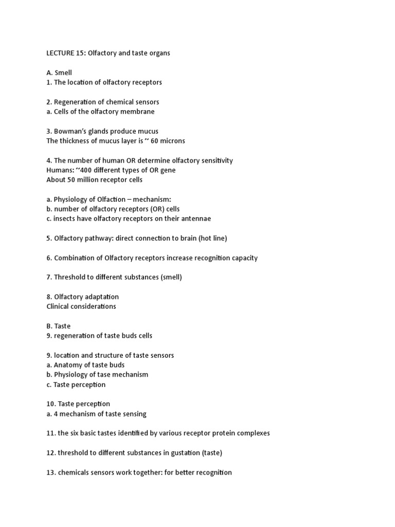 Olfactory And Taste Organs PDF